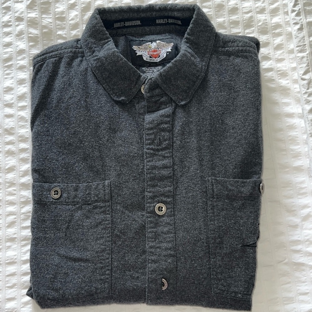 HARLEY-DAVIDSON embroidered cotton button down